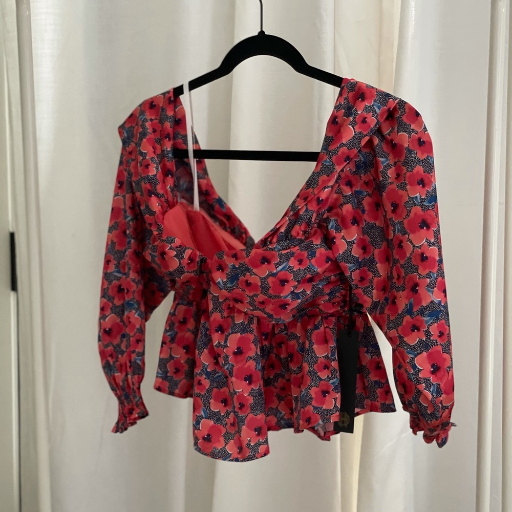 x REVOLVE Burna Blouse in Red Poppy Floral